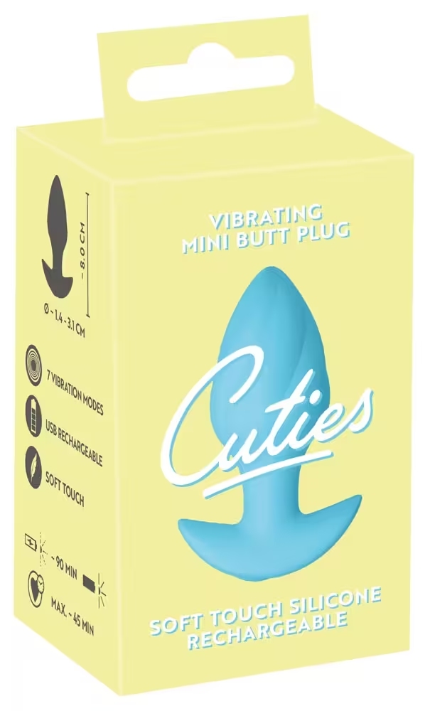 Cuties vibrating plug lisse bleu 8cm