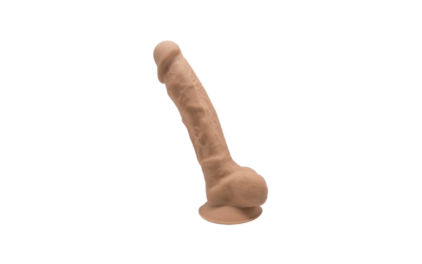 SilexD Model 7 — gode réaliste courbé 17,5 cm avec testicules