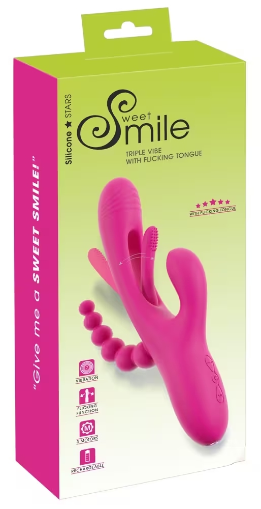 Smile Triple Vibe Flicking Tongue Rose