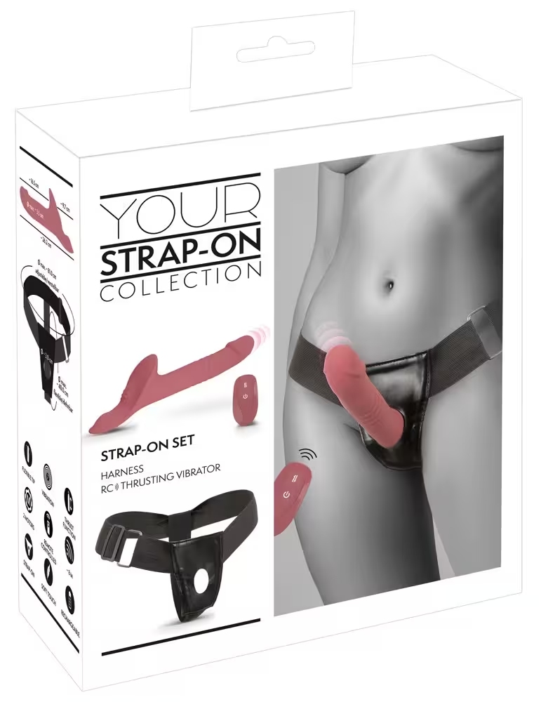 Your Strap-On Collection — Set harnais RC thrusting vibrator rose